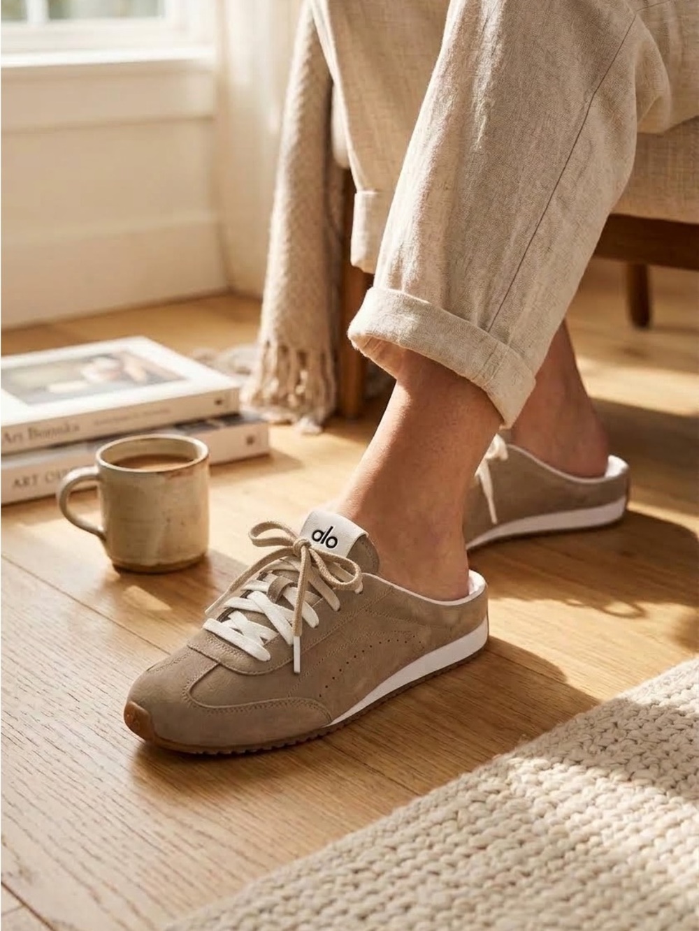 Alo Yoga Suede Mule Sneaker - Taupe 8 and 7